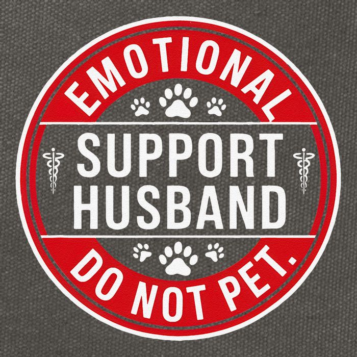 Emotional Support Husband Do Not Pet Cotton Canvas Backpack