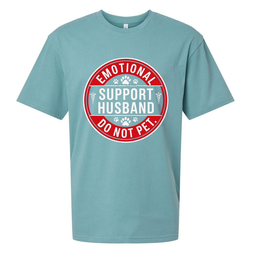 Emotional Support Husband Do Not Pet Sueded Cloud Jersey T-Shirt