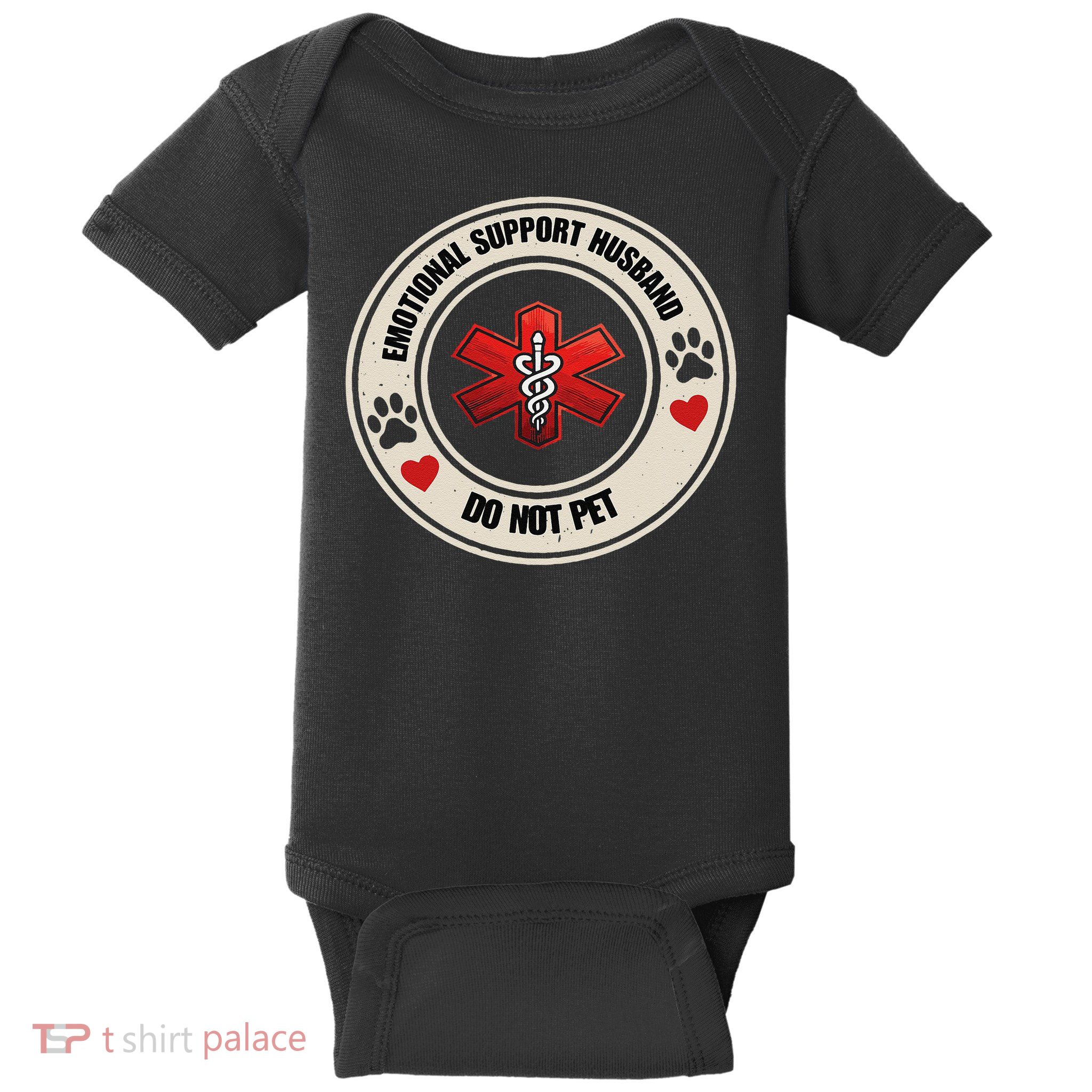 Emotional Support Husband Do Not Pet Baby Bodysuit
