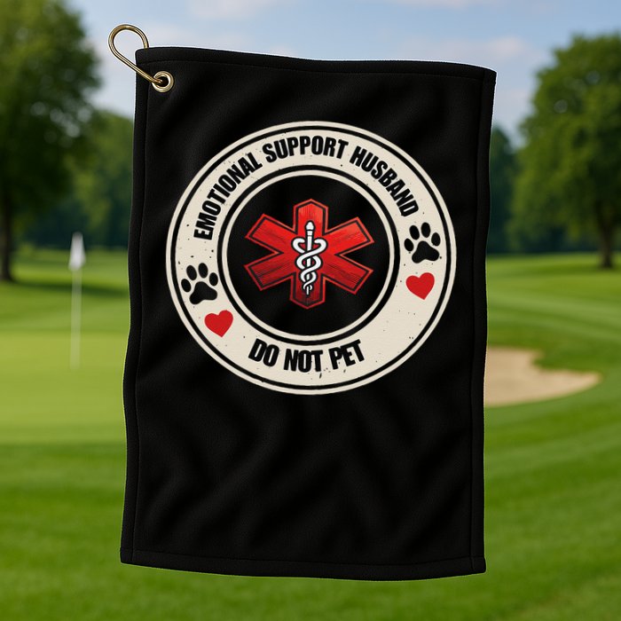 Emotional Support Husband Do Not Pet Golf Towel