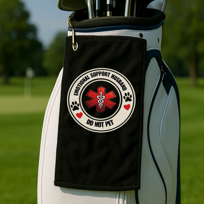 Emotional Support Husband Do Not Pet Golf Towel