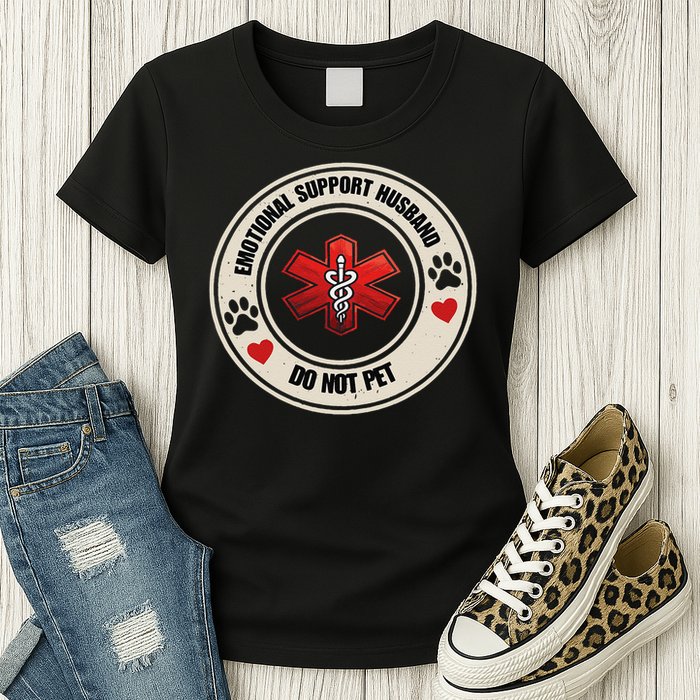 Emotional Support Husband Do Not Pet Womens T-Shirt