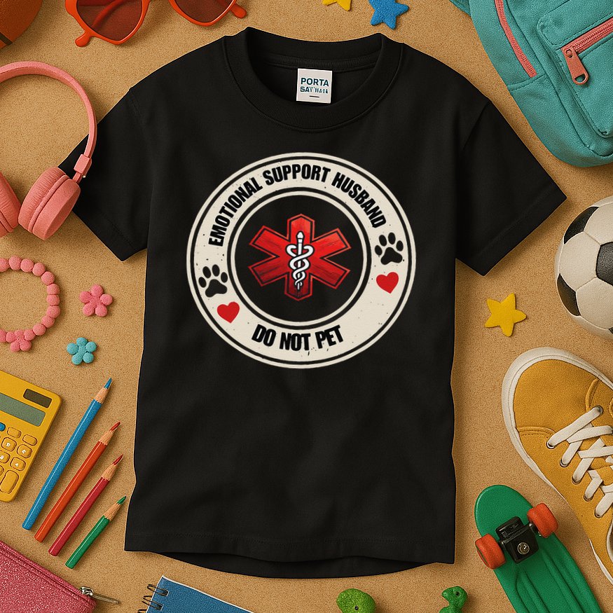 Emotional Support Husband Do Not Pet Kids T-Shirt
