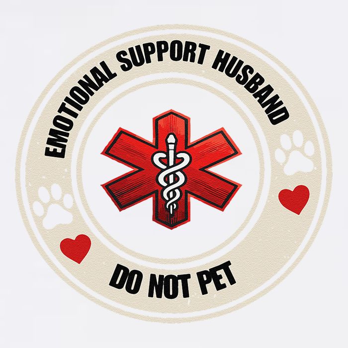 Emotional Support Husband Do Not Pet Garment-Dyed Sweatshirt