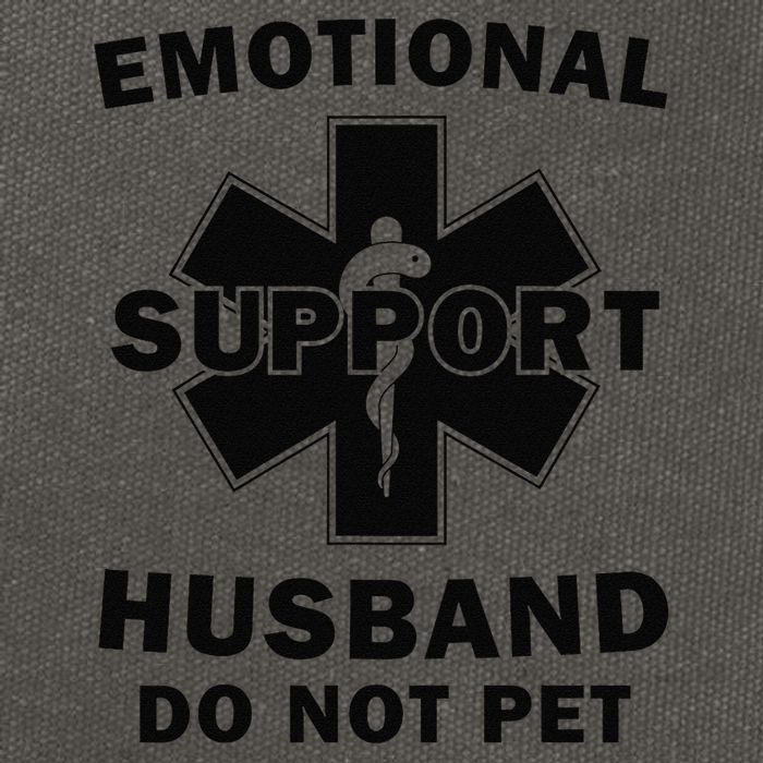 Emotional Support Husband Do Not Pet Funny Cotton Canvas Backpack