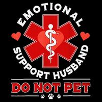 Emotional Support Husband Funny Do Not Pet Humor Drawstring Bag