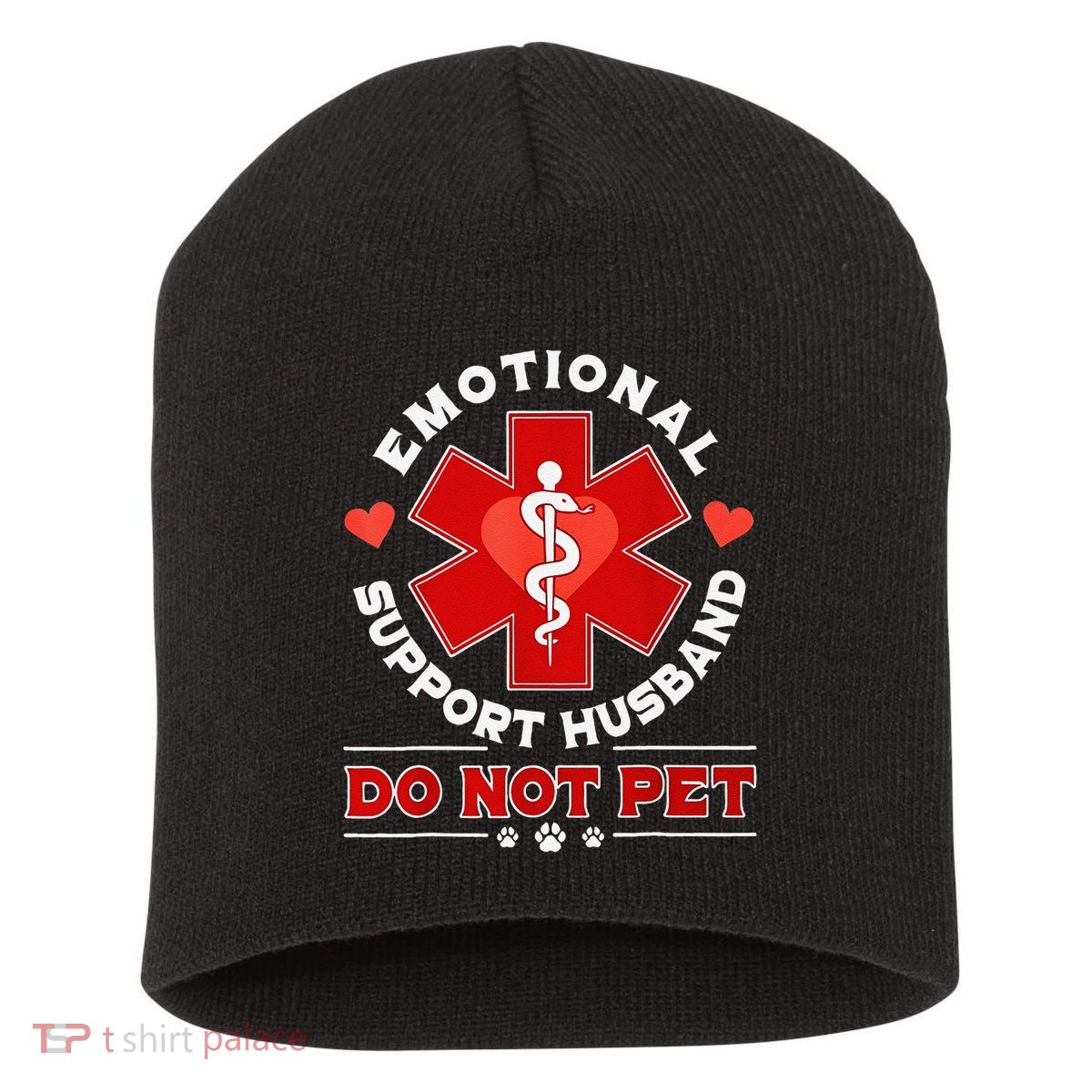 Emotional Support Husband Funny Do Not Pet Humor Short Acrylic Beanie