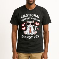 Emotional Support Husband Do Not Pet Funny Cat Tall T-Shirt