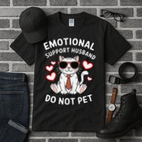 Emotional Support Husband Do Not Pet Funny Cat Tall T-Shirt