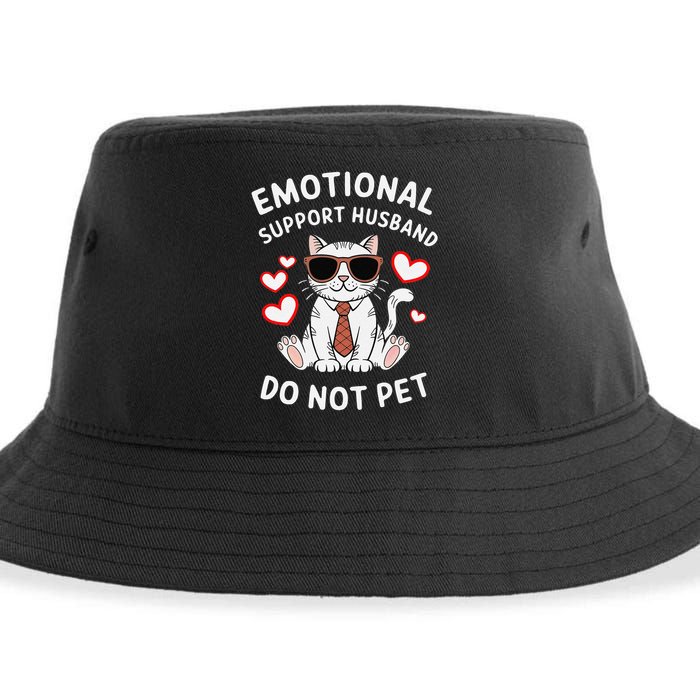 Emotional Support Husband Do Not Pet Funny Cat Sustainable Bucket Hat
