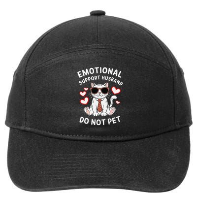 Emotional Support Husband Do Not Pet Funny Cat 7-Panel Snapback Hat