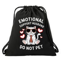 Emotional Support Husband Do Not Pet Funny Cat Drawstring Bag