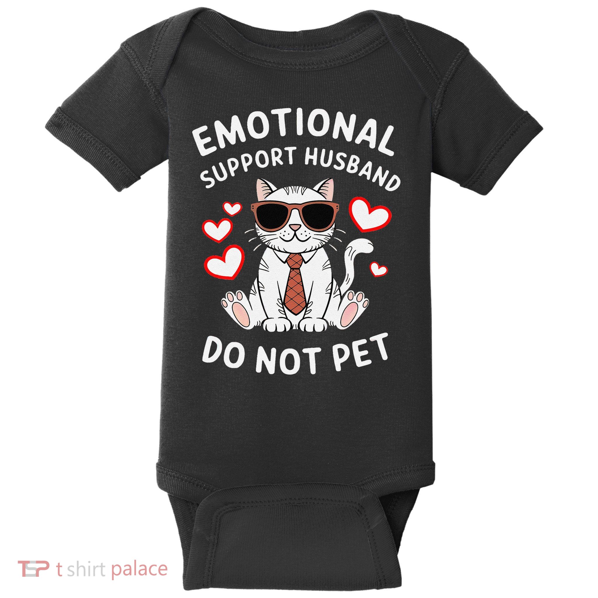 Emotional Support Husband Do Not Pet Funny Cat Baby Bodysuit