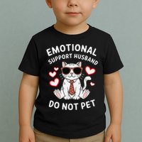 Emotional Support Husband Do Not Pet Funny Cat Toddler T-Shirt