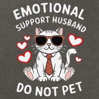 Emotional Support Husband Do Not Pet Funny Cat Cotton Canvas Backpack