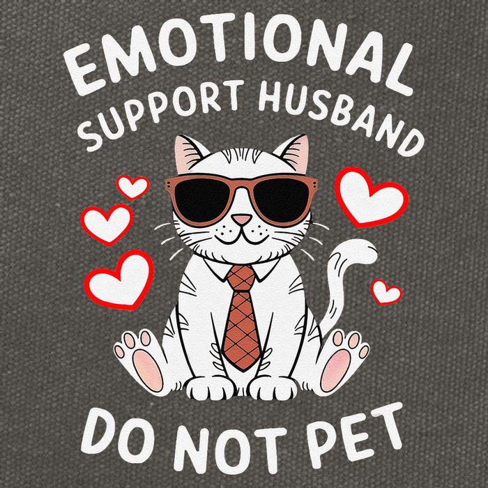 Emotional Support Husband Do Not Pet Funny Cat Cotton Canvas Backpack