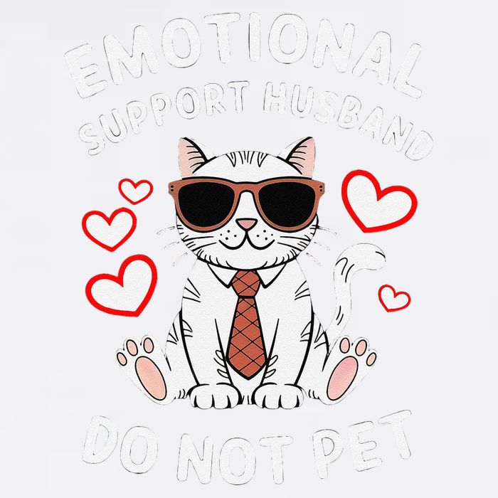 Emotional Support Husband Do Not Pet Funny Cat Garment-Dyed Sweatshirt