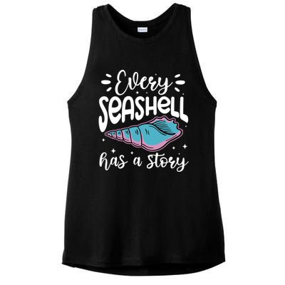 Every Seashell Has A Story Cute Gift Funny Seashell Hunting Lover Gift Ladies PosiCharge Tri-Blend Wicking Tank