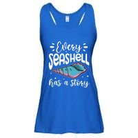 Every Seashell Has A Story Cute Gift Funny Seashell Hunting Lover Gift Ladies Essential Flowy Tank