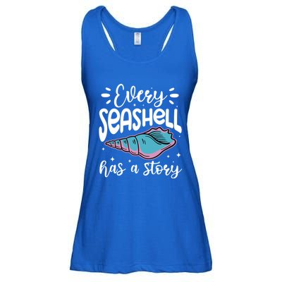 Every Seashell Has A Story Cute Gift Funny Seashell Hunting Lover Gift Ladies Essential Flowy Tank