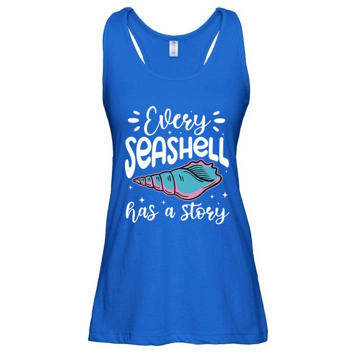 Every Seashell Has A Story Cute Gift Funny Seashell Hunting Lover Gift Ladies Essential Flowy Tank