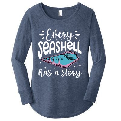 Every Seashell Has A Story Cute Gift Funny Seashell Hunting Lover Gift Women's Perfect Tri Tunic Long Sleeve Shirt