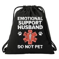 Emotional Support Husband Do Not Pet Humor Funny Husband Drawstring Bag