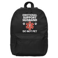 Emotional Support Husband Do Not Pet Humor Funny Husband 16 in Basic Backpack