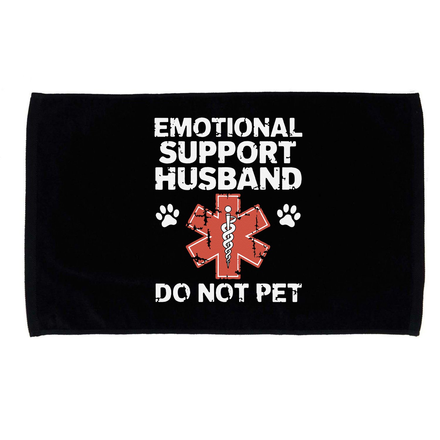 Emotional Support Husband Do Not Pet Humor Funny Husband Microfiber Hand Towel