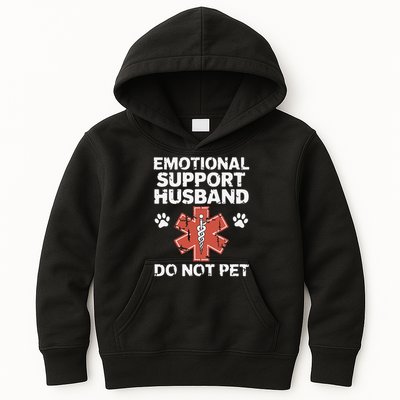 Emotional Support Husband Do Not Pet Humor Funny Husband Kids Hoodie