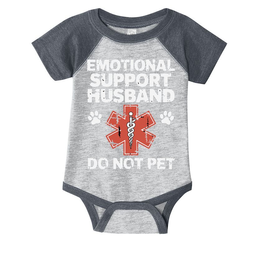 Emotional Support Husband Do Not Pet Humor Funny Husband Infant Baby Jersey Bodysuit
