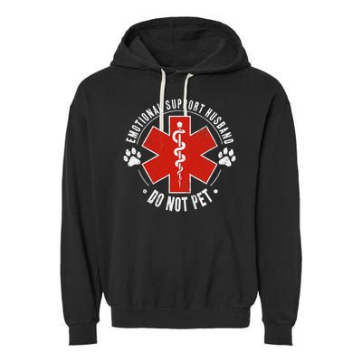 Emotional Support Husband Do Not Pet Garment-Dyed Fleece Hoodie