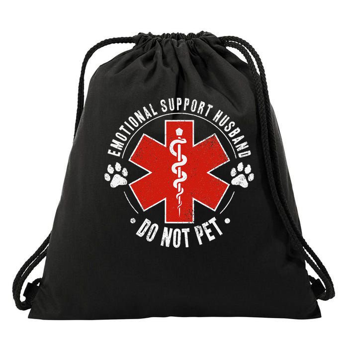 Emotional Support Husband Do Not Pet Drawstring Bag