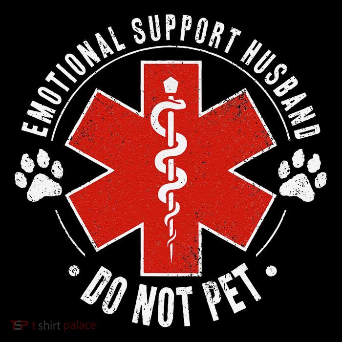 Emotional Support Husband Do Not Pet Drawstring Bag