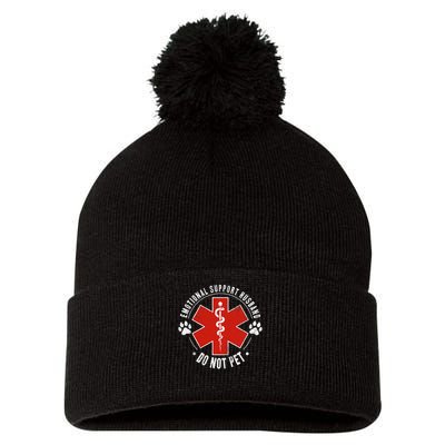 Emotional Support Husband Do Not Pet Pom Pom 12in Knit Beanie