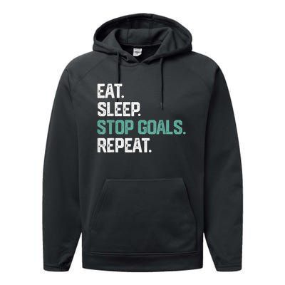 Eat Sleep Hockey Repeat Sport Game Gift Performance Fleece Hoodie