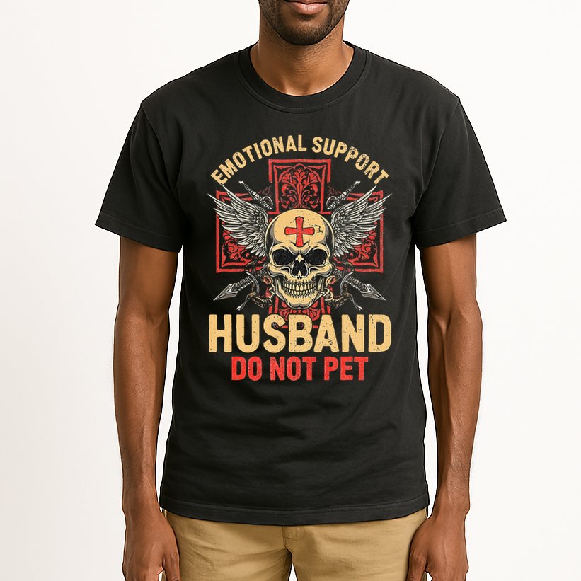 Emotional Support Husband Do Not Pet Funny Man Tall T-Shirt