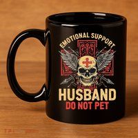 Emotional Support Husband Do Not Pet Funny Man 11oz C Handle Ceramic Mug