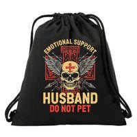 Emotional Support Husband Do Not Pet Funny Man Drawstring Bag