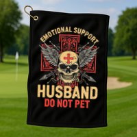 Emotional Support Husband Do Not Pet Funny Man Golf Towel