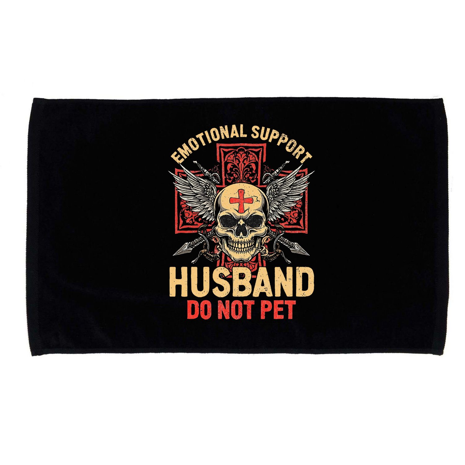 Emotional Support Husband Do Not Pet Funny Man Microfiber Hand Towel