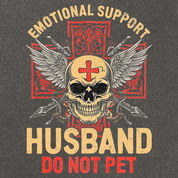 Emotional Support Husband Do Not Pet Funny Man Cotton Canvas Backpack