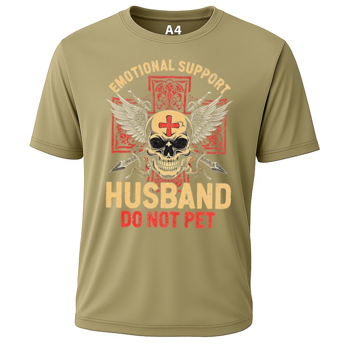Emotional Support Husband Do Not Pet Funny Man Cooling Performance Crew T-Shirt