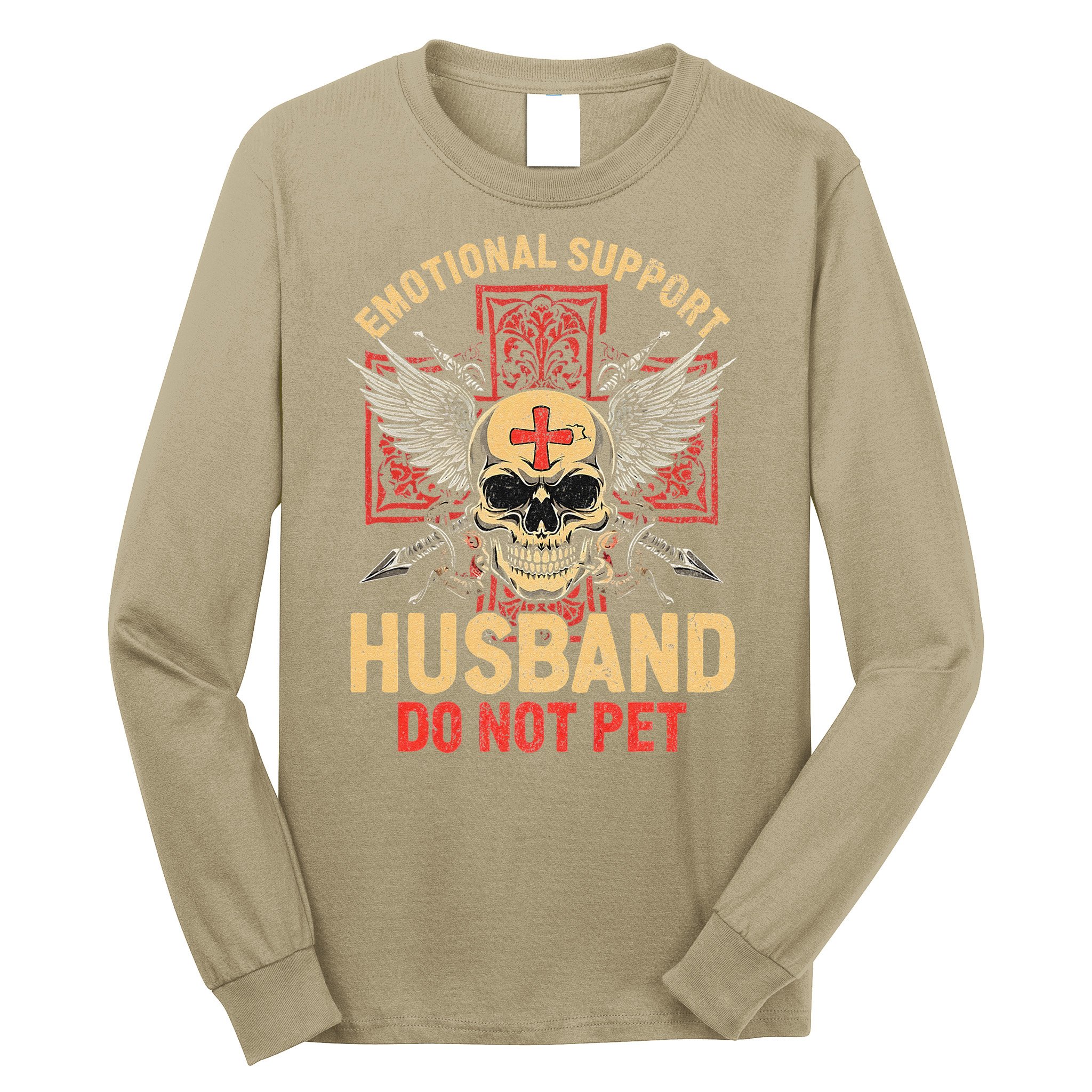 Emotional Support Husband Do Not Pet Funny Man Long Sleeve Shirt