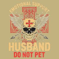 Emotional Support Husband Do Not Pet Funny Man Button