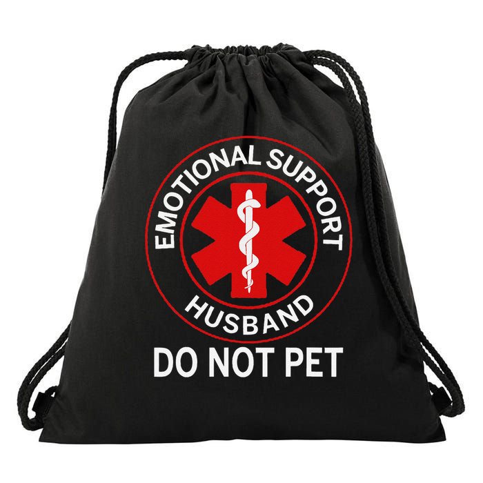Emotional Support Husband Do Not Pet Drawstring Bag