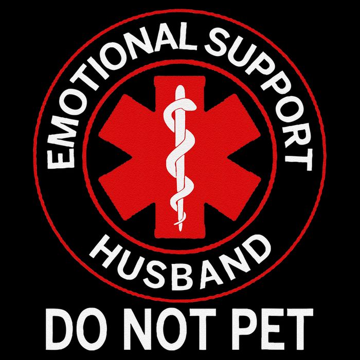 Emotional Support Husband Do Not Pet Cropped Pullover Crew