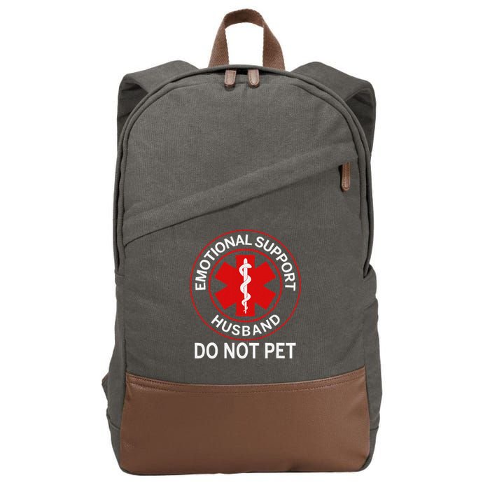 Emotional Support Husband Do Not Pet Cotton Canvas Backpack