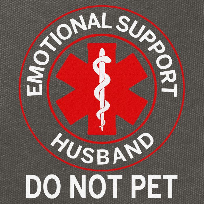 Emotional Support Husband Do Not Pet Cotton Canvas Backpack