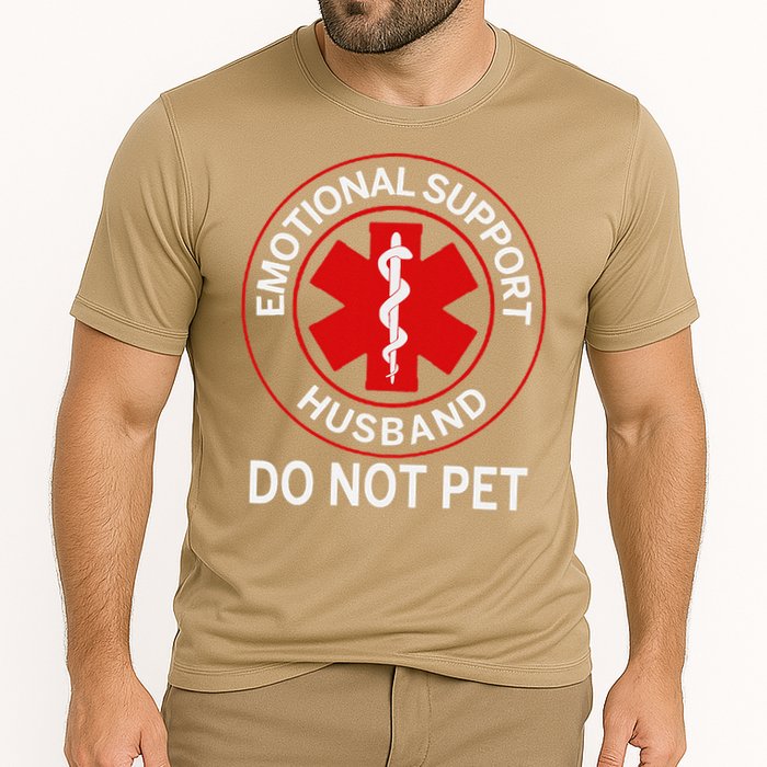 Emotional Support Husband Do Not Pet Cooling Performance Crew T-Shirt